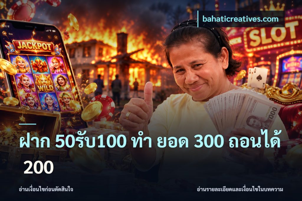 ฝาก 50รับ100 ทํา ยอด 300 ถอนได้ 200
