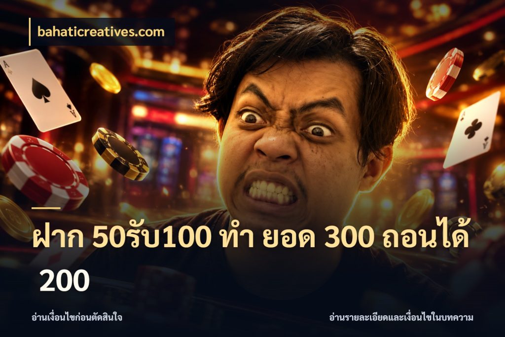 ฝาก 50รับ100 ทํา ยอด 300 ถอนได้ 200 โปรยอดรับที่สายเกมสนใจ กับ bahaticreatives.com