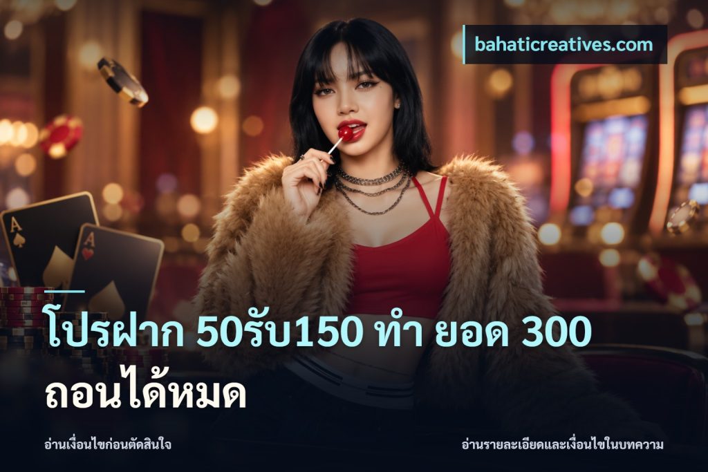 โปรฝาก 50รับ150 ทํา ยอด 300 ถอนได้หมด