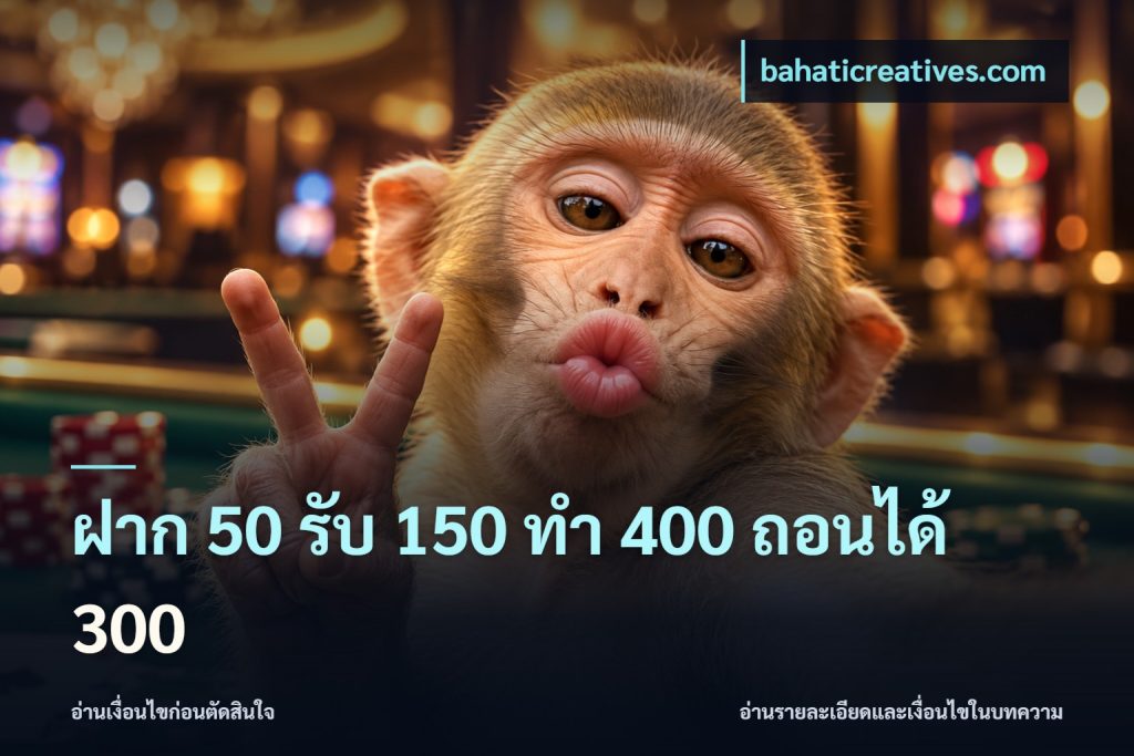 ฝาก 50 รับ 150 ทํา 400 ถอนได้ 300