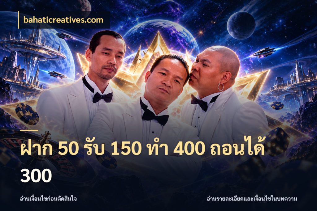 ฝาก 50 รับ 150 ทํา 400 ถอนได้ 300 สนุกกับตัวเลือกโปรในสไตล์ของคุณ กับ bahaticreatives.com
