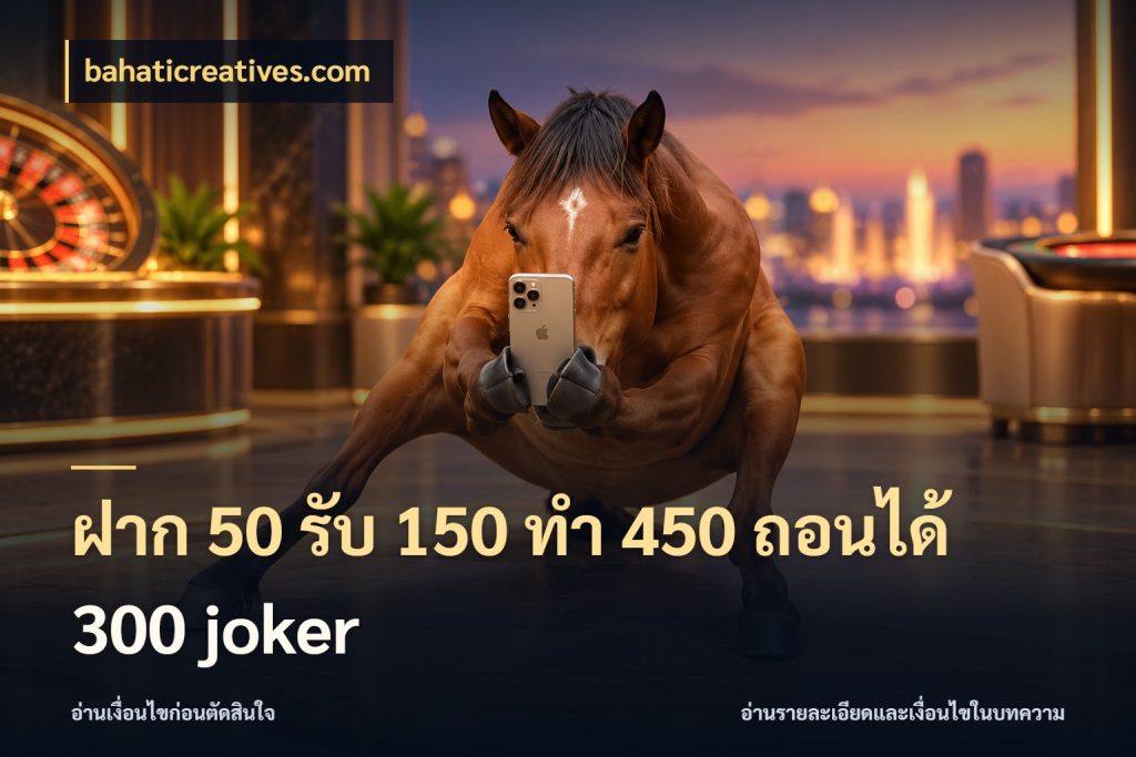 ฝาก 50 รับ 150 ทํา 450 ถอนได้ 300 joker สนุกกับตัวเลือกโปรในสไตล์ของคุณ ในมุม bahaticreatives.com