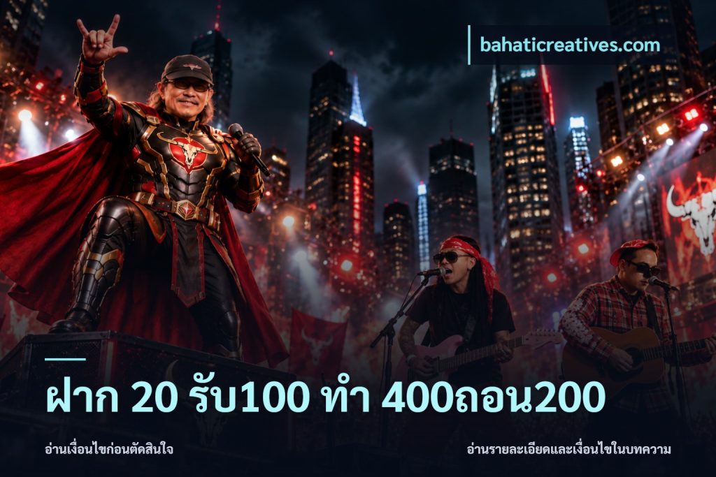 ฝาก 20 รับ100 ทํา 400ถอน200
