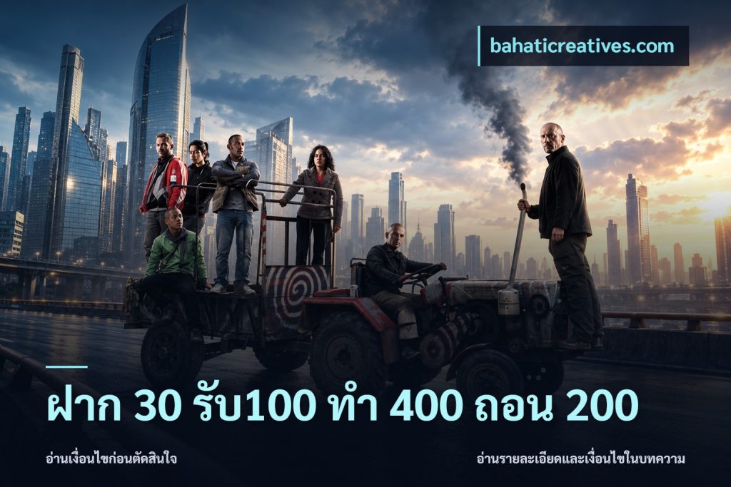 ฝาก 30 รับ100 ทํา 400 ถอน 200