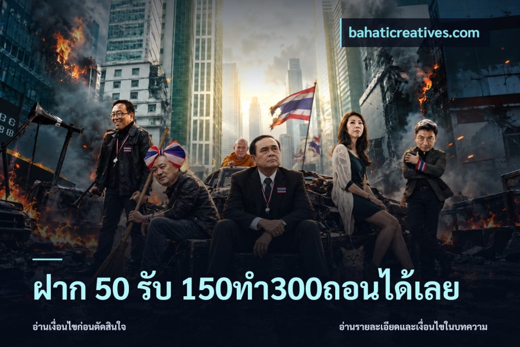 ฝาก 50 รับ 150ทำ300ถอนได้เลย