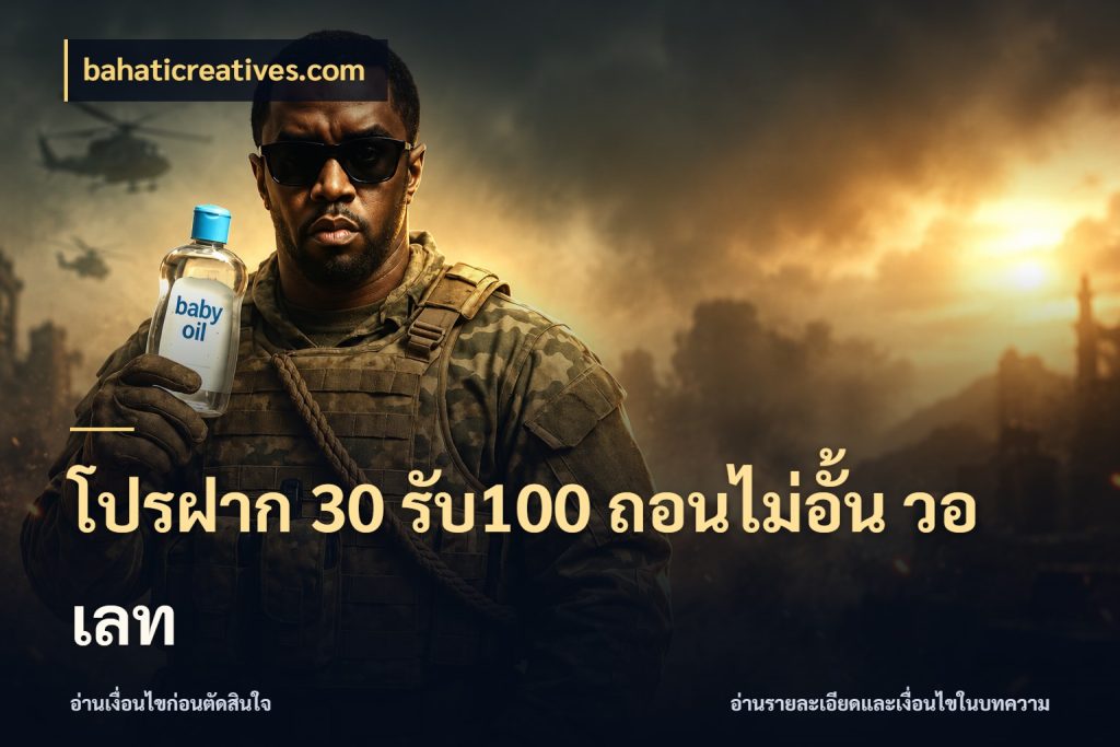 โปรฝาก 30 รับ100 ถอนไม่อั้น วอ เลท จับคู่โบนัสกับสไตล์เกมที่ชอบ ในมุม bahaticreatives.com