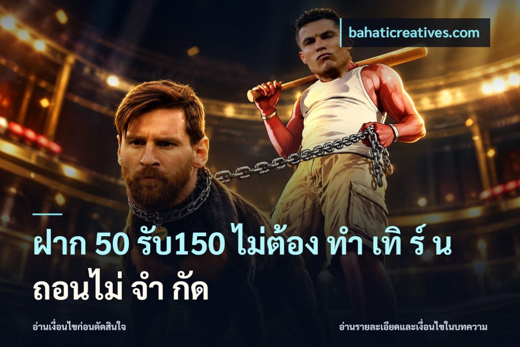 ฝาก 50 รับ150 ไม่ต้อง ทํา เทิ ร์ น ถอนไม่ จํา กัด