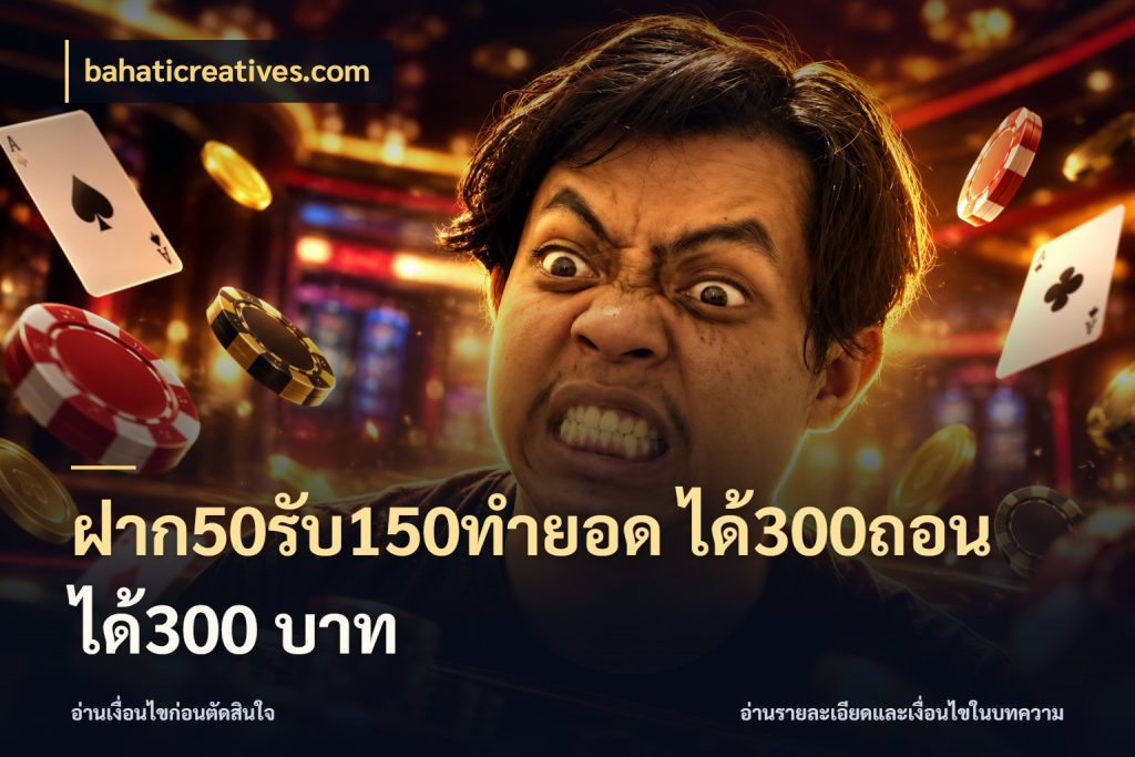 ฝาก50รับ150ทํายอด ได้300ถอนได้300 บาท เครดิตกับรูปแบบโปรที่ตรงใจ สไตล์ bahaticreatives.com