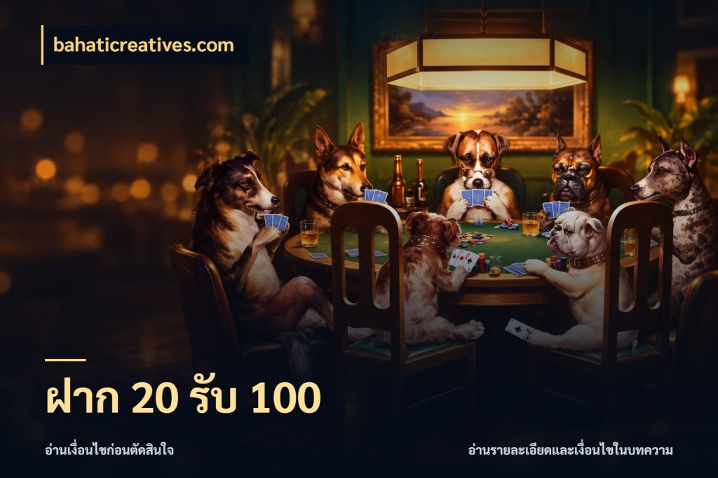 ฝาก 20 รับ 100 ยอดฝากและยอดรับในมุมของคนชอบลุ้น กับ bahaticreatives.com