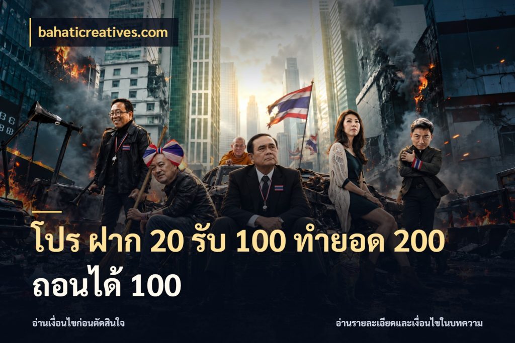โปร ฝาก 20 รับ 100 ทำยอด 200 ถอนได้ 100 จุดเด่นของเครดิตที่คนชอบเกมอยากรู้ สไตล์ bahaticreatives.com