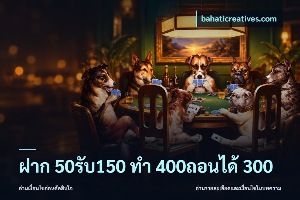 ฝาก 50รับ150 ทํา 400ถอนได้ 300