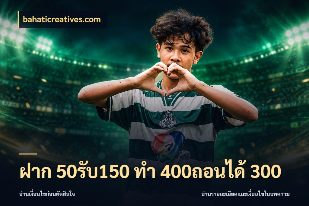 ฝาก 50รับ150 ทํา 400ถอนได้ 300 ยอดฝากและยอดรับในมุมของคนชอบลุ้น ในมุม bahaticreatives.com