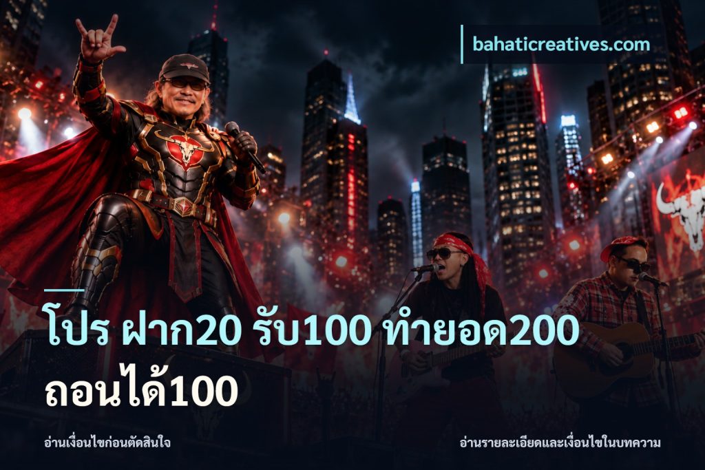 โปร ฝาก20 รับ100 ทำยอด200 ถอนได้100