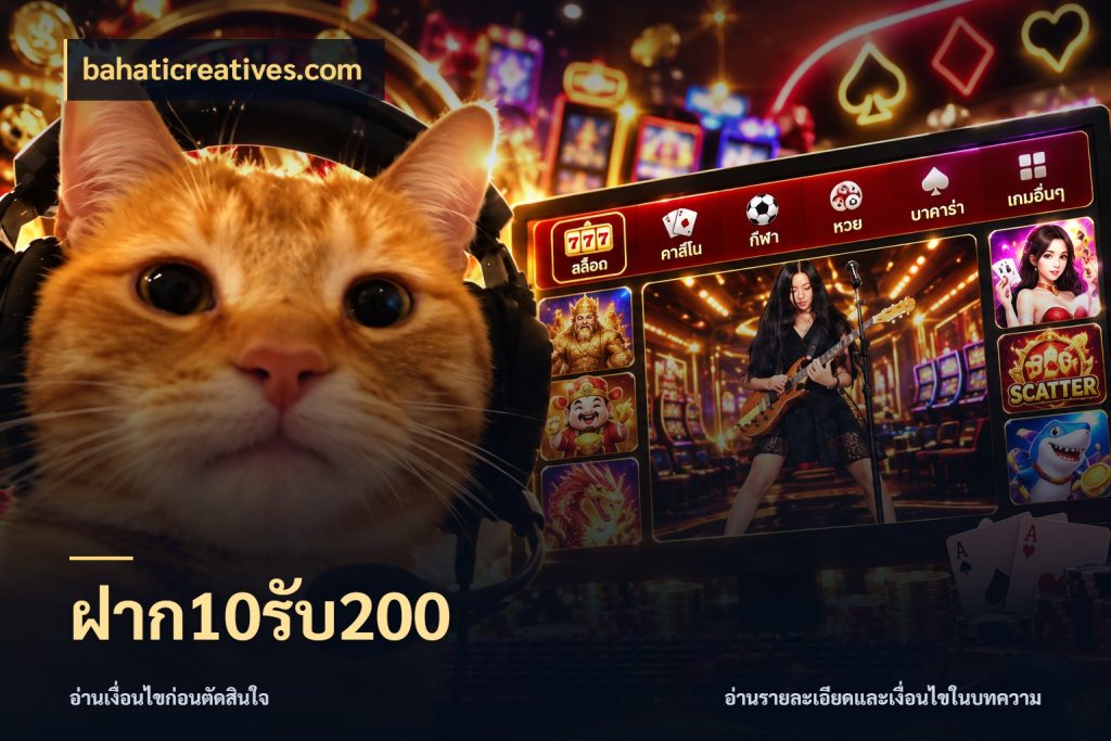 ฝาก10รับ200 โปรยอดรับที่สายเกมสนใจ ในมุม bahaticreatives.com