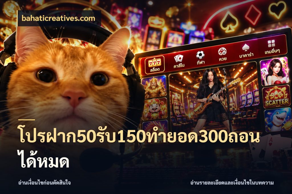 โปรฝาก50รับ150ทํายอด300ถอนได้หมด รูปแบบโบนัสกับสิทธิ์ของสายเกม สไตล์ bahaticreatives.com