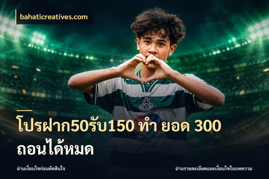โปรฝาก50รับ150 ทํา ยอด 300 ถอนได้หมด โปรกับเกมที่ชอบเลือกให้ตรงสไตล์ ในมุม bahaticreatives.com