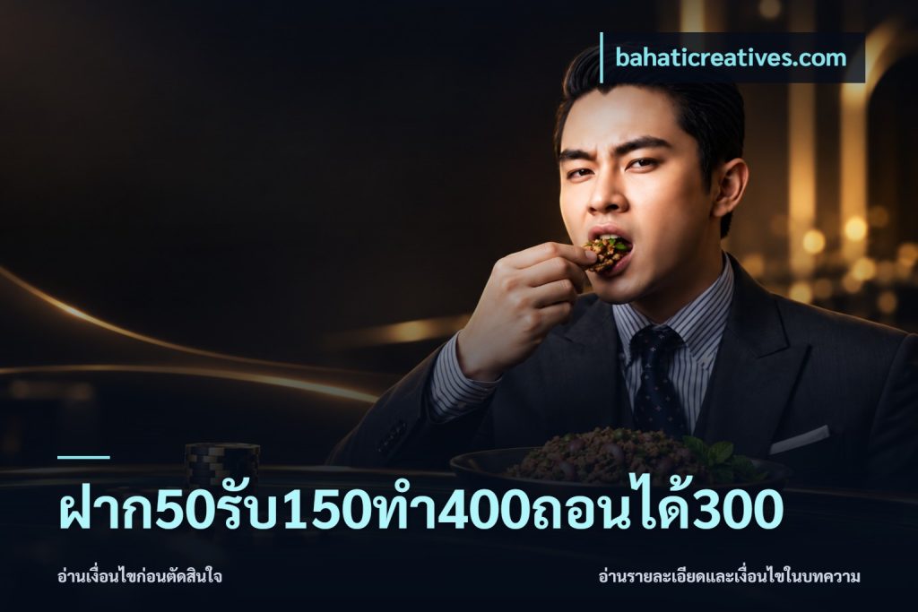 ฝาก50รับ150ทํา400ถอนได้300