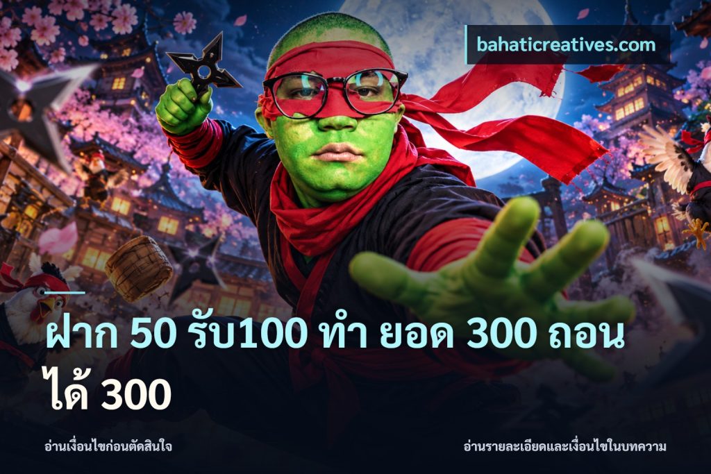 ฝาก 50 รับ100 ทํา ยอด 300 ถอนได้ 300