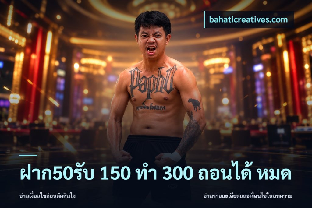 ฝาก50รับ 150 ทำ 300 ถอนได้ หมด