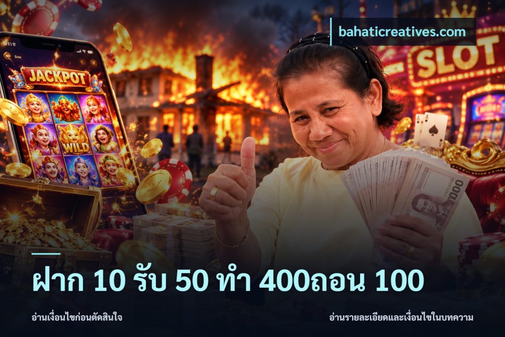 ฝาก 10 รับ 50 ทํา 400ถอน 100