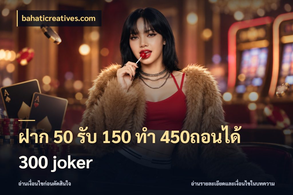 ฝาก 50 รับ 150 ทํา 450ถอนได้ 300 joker เครดิตกับรูปแบบโปรที่ตรงใจ ในมุม bahaticreatives.com