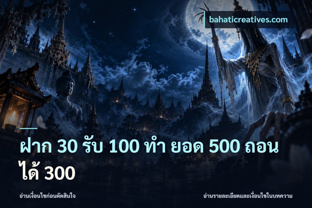 ฝาก 30 รับ 100 ทํา ยอด 500 ถอนได้ 300
