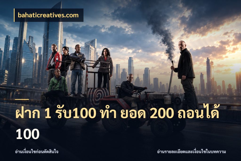 ฝาก 1 รับ100 ทํา ยอด 200 ถอนได้ 100 จับคู่โบนัสกับสไตล์เกมที่ชอบ กับ bahaticreatives.com