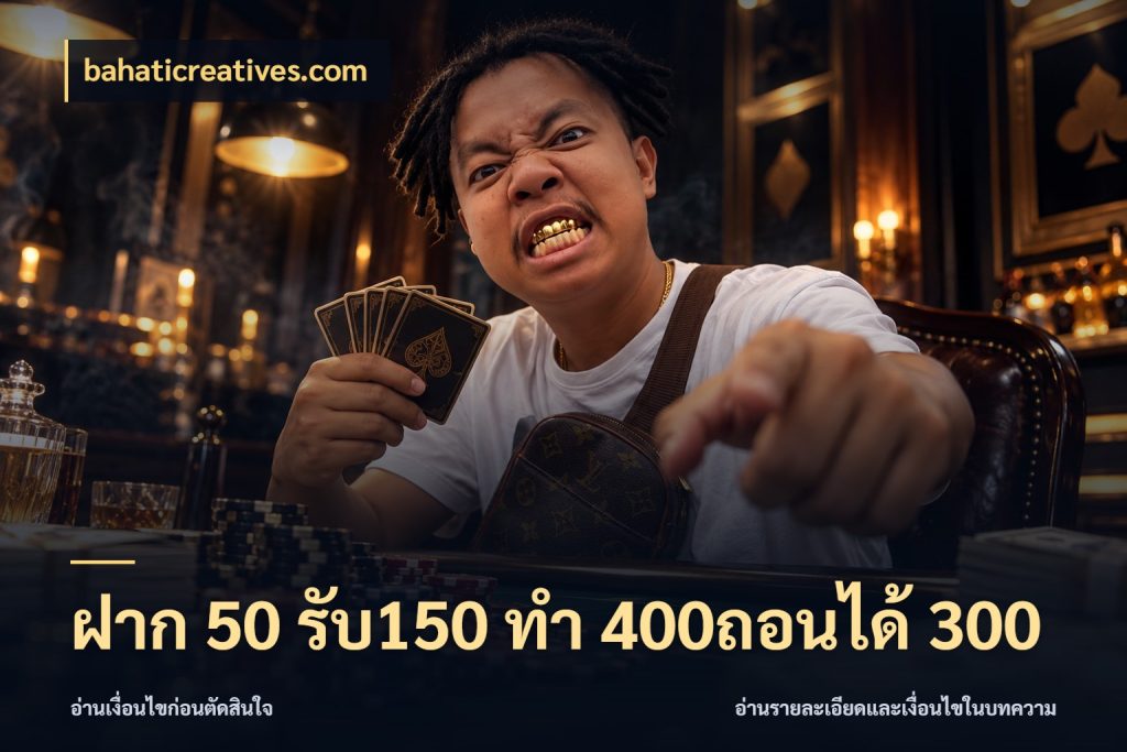 ฝาก 50 รับ150 ทํา 400ถอนได้ 300 bahaticreatives.com สีสันของโปรฝากและยอดรับ